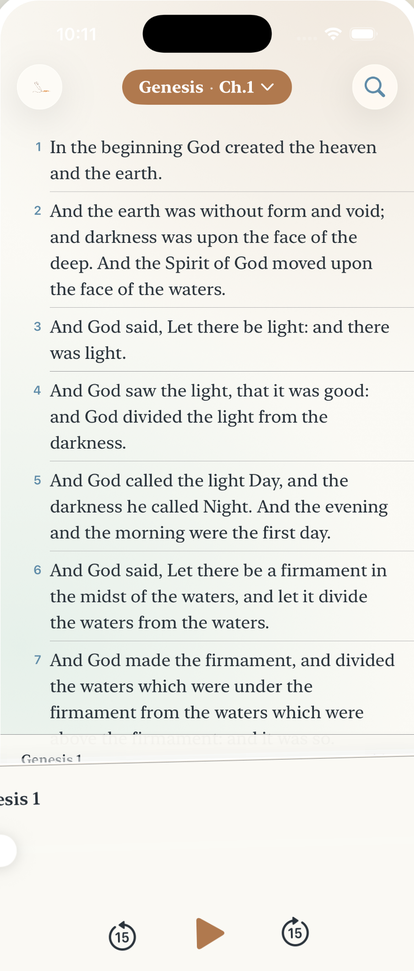 Hear it read aloud — Bible Widget app screenshot