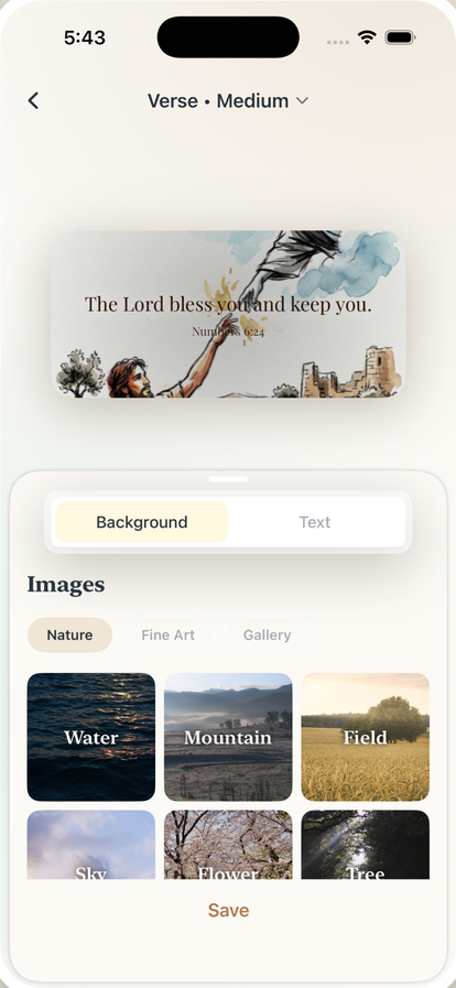 Make it yours — Bible Widget app screenshot