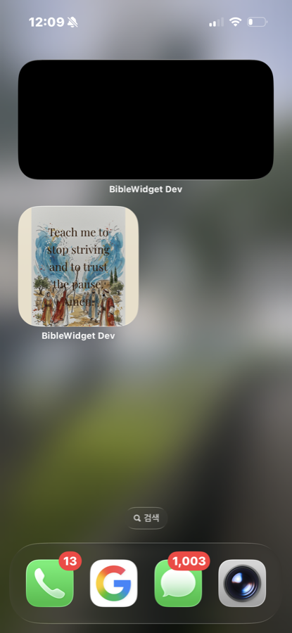Your home screen — Bible Widget app screenshot